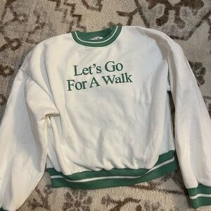 Green and White Women's Sweater